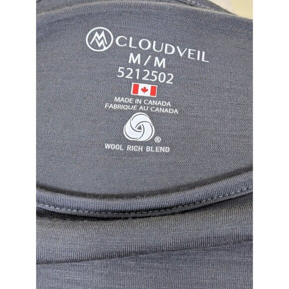 Cloudveil Women Size M Merino Wool Rich Base Layer Gray Long Sleeve Shirt Base - Picture 5 of 6